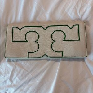 Elegant Off White and Green Women's Clutch